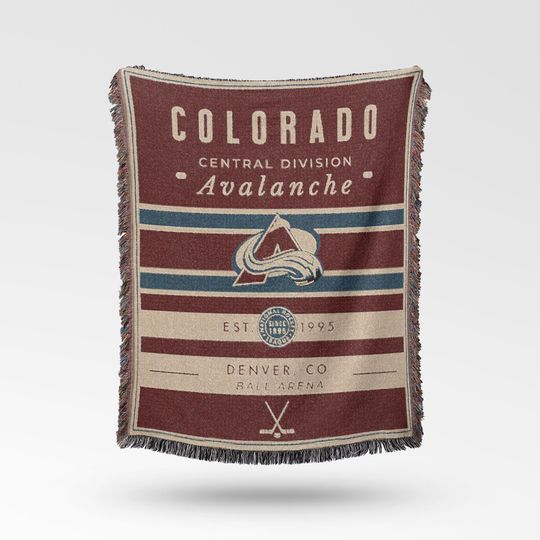 Discover Vintage Colorado Avalanche Woven Blanket / Retro Hockey / NHL Team Decor / Classic Hockey Fan Gift