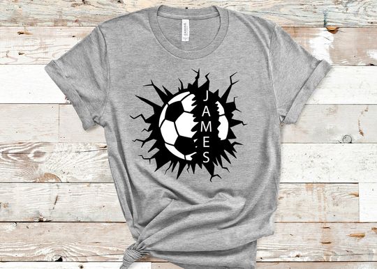 Discover Customized Soccer T-Shirt with Your Name - Personalized Football Graphic Tee for Game Day