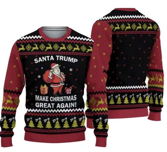 Discover Trump Back Ugly Christmas Sweater Trump Sweater 2024 Unisex All Size