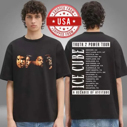 Ice Cube Truth 2 Power Faces Tour 2025 Double Sided T-Shirt Unisex