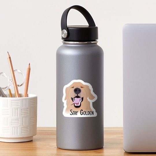 Discover Stay Golden Retriever Sticker