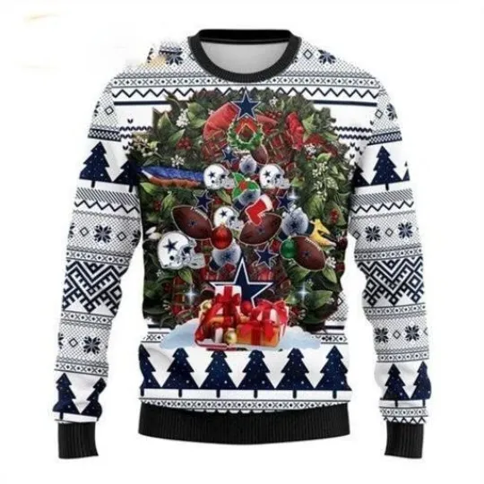 Discover Cowboys Ugly Christmas Sweater All Over Print Gift For Holiday