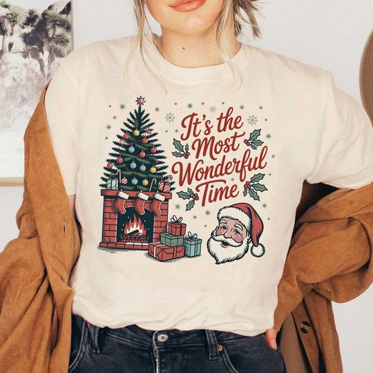 Discover Vintage Christmas Graphic T-Shirt, Holiday Holiday Tee 2025, Retro Merry Xmas T-Shirt