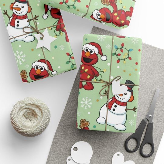 Discover Elmo Christmas Wrapping Paper, Holiday Snowman