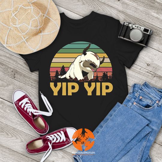 Discover Appa Sky Bison Yip Yip Vintage T-Shirt, Funny Flying Bison Tee for Fans and Family