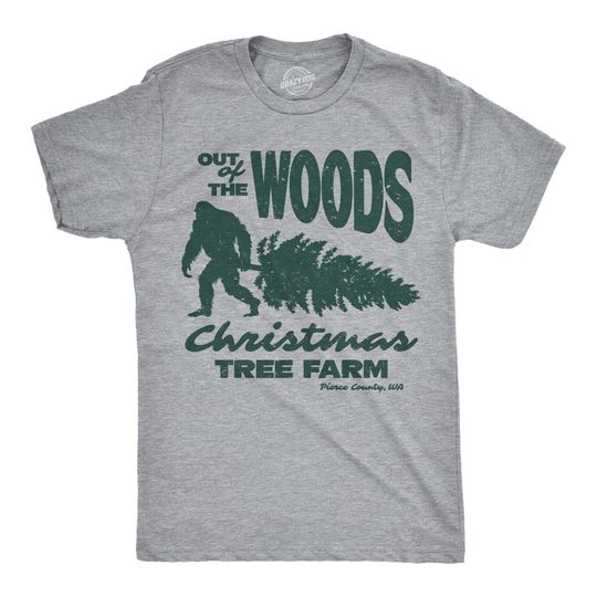 Discover Funny Sasquatch T-Shirt Out Of The Wood Christmas Tree Farm Unisex Shirt