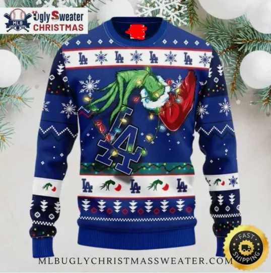 Discover Dodgers funny character Stealing Christmas Lights Ugly Sweater Gift For Christmas