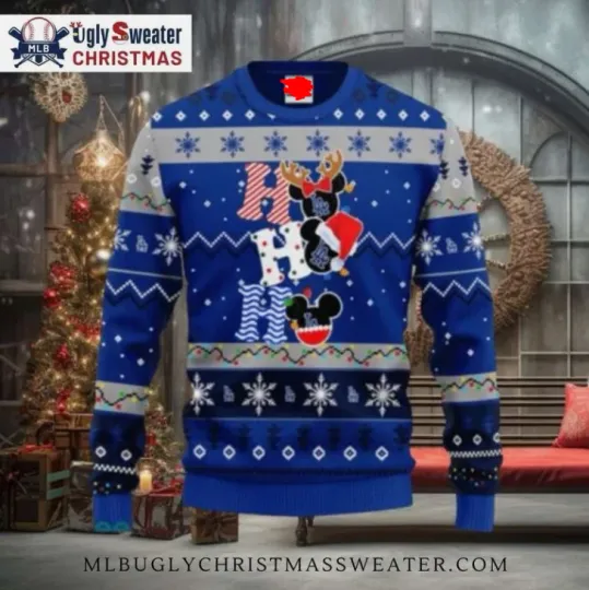 Discover Dodgers Snowflake Mickey Christmas Ugly Sweater Gift For Christmas