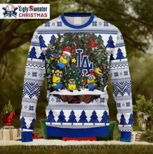 Minions Decorating Dodgers Tree Ugly Christmas Sweater