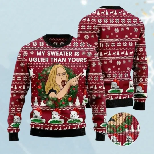 Cat Woman Meme Ugly Christmas Sweater Christmas Cat Meme Sweater