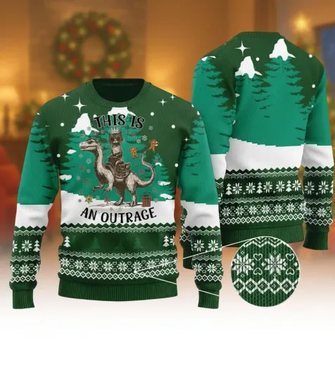 This Is An Outrage Christmas Ugly Sweater Dungeon Crawler Carl Sweater