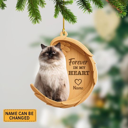 Discover Personalized Himalayan Cat Angel Wings Ornament, Himalayan Cat Forever In My Heart Christmas Ornament Decor, Cat Xmas Gift