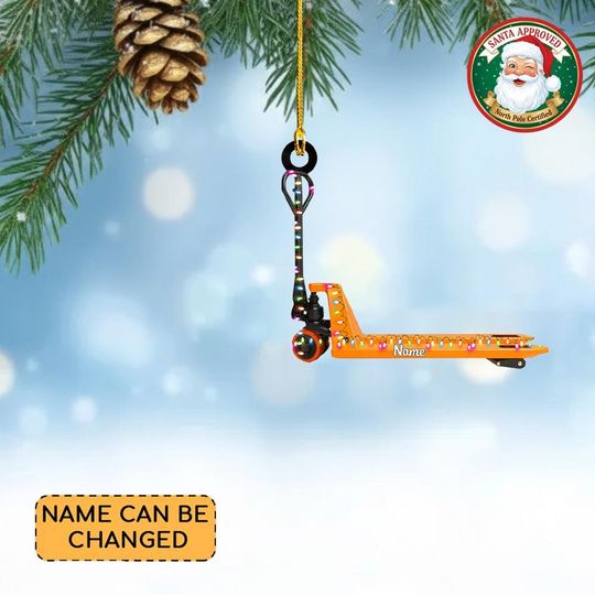Discover Personalized Pallet Truck Christmas Ornament, Pallet Truck Ornament Decor, Pallet Jack Hand Truck Ornament, Flatbed Trolley Decor