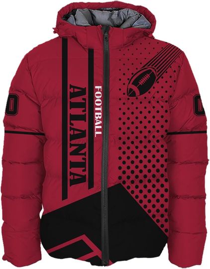 Discover Mens Football Colors Custom Name Number Logo Lightweight Water-Resistant Down Jacket Puffer Coat S-5XL