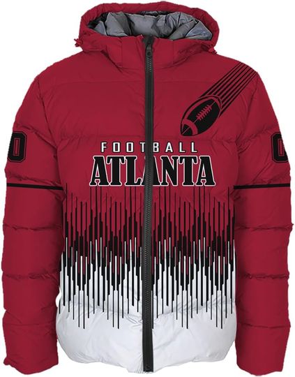 Discover Mens Football Comfort Colors Custom Name Number Lightweight Water-Resistant Down Jacket Puffer Coat S-5XL