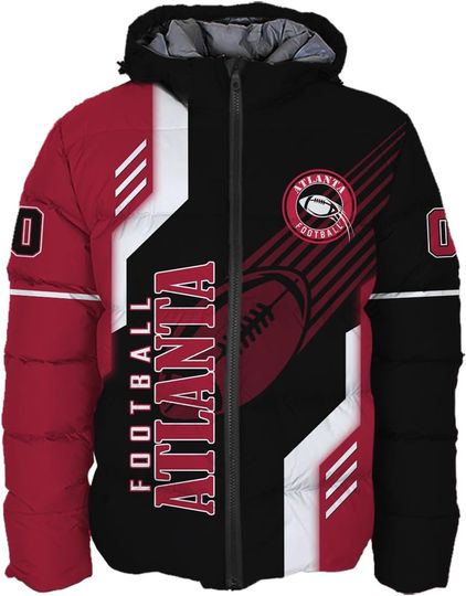 Discover Mens Football Comfort Colors Custom Name Number Lightweight Water-Resistant Down Jacket Puffer Coat S-5XL