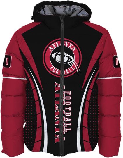 Discover Men Football Power Custom Name Number Logo Lightweight Water-Resistant Down Jacket Puffer Coat S-5XL