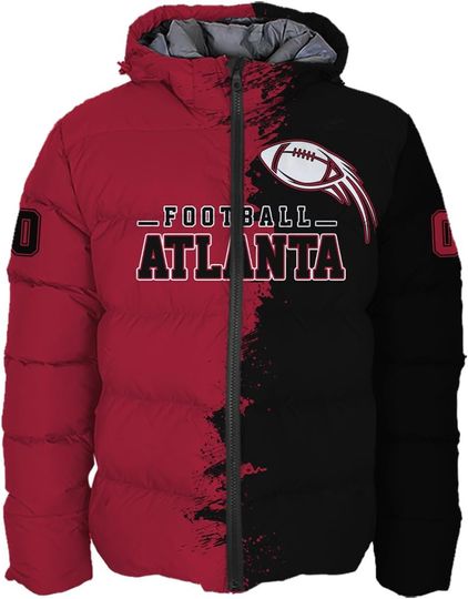 Discover Mens Football Custom Name Number Logo Lightweight Water-Resistant Windproof Down Jacket Puffer Coat S-5XL