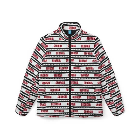 GA bulldogs Women's Puffer Jacket, University of Georgia Fan Winter Coat, College Football Apparel, Team Spirit Outerwear, Game Day