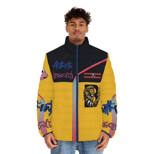 Men's Puffer Jacket - Sports Outerwear, Athletic Winter Coat, Soccer Player Gift, Jacket  Fashion, Gift for Him