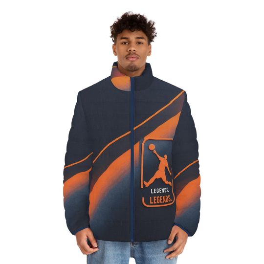 Men's Puffer Jacket - Athletic Icons Outerwear, Winter Coat, Sports Fan Gift, Warm Winter Apparel, Athletes Jacket, Sports Legends design