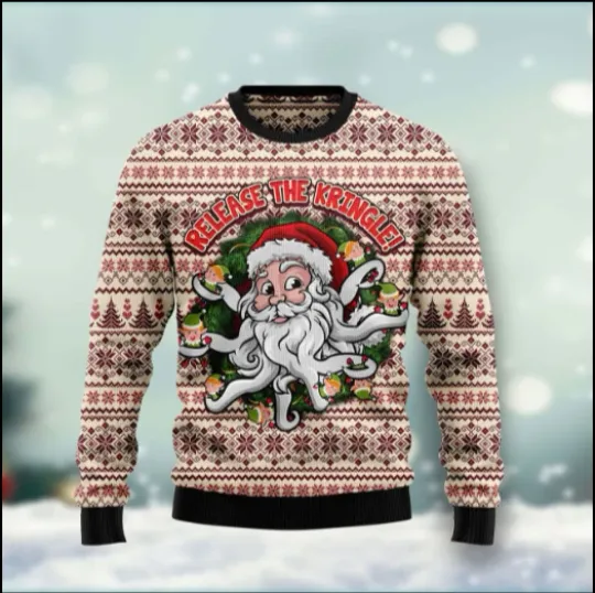 Discover Funny Santa Claus Release The Kringle Ugly Christmas Sweater