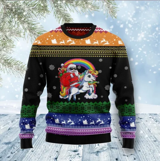 Discover Unicorn LGBT Ugly Christmas Sweater, Perfect Holiday Gift