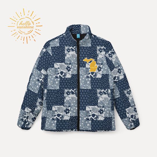 Womens Puffer Jacket - Michigander "M" Spirit Gold Only