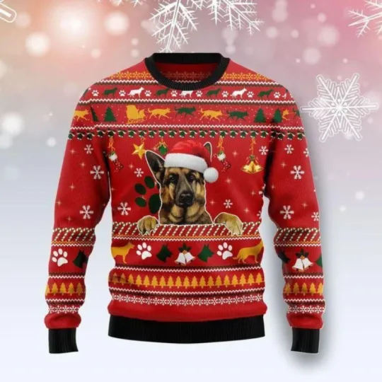 Discover German Shepherd Dog Ugly Christmas Sweater, Perfect Holiday Gift