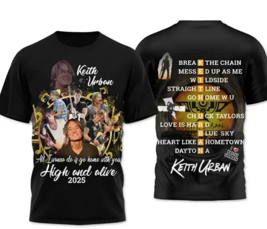 Discover Keith Urban High And Alive Tour 2025 3D AOP T-Shirt