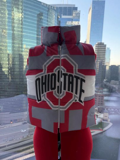Discover CUSTOM MADE! Choose your team/city - Upcycled Puffer Vest Made From a Flag! Gift for sports fans! Football, Basketball, Hockey, College/Pro