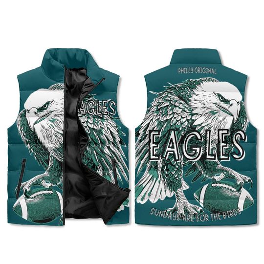 Discover Eagles Puffer Vest  Unisex Football Fan All-Over Print