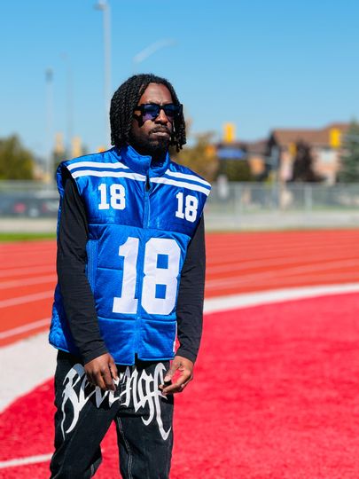 Discover Reworked Football Puffer Vest  Inspired by Indianapolis #18  Unisex M/L