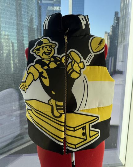 Discover CUSTOM MADE! Choose your team/city - Upcycled Puffer Vest Made From a Flag! Gift for sports fans! Football, Basketball, Hockey, College/Pro