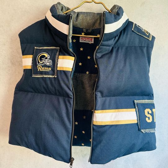 Puffer Vest, Custom Game Day, Pro, College, Football, High School, Team Apparel, Upcycled, Reworked, 1 of 1, Puffer Vest, Hockey, Basketball