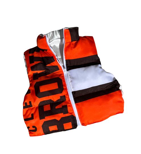 Discover CUSTOM MADE! Upcycled Sports Puffer Vest made from a flag! Reworked Puffer Vest, Full Length OR Cropped Puffer Vest