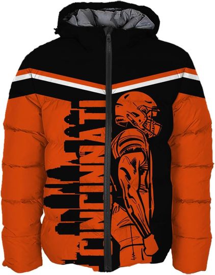 Discover Mens Football American Personalized Puffer Jacket Down Jacket Custom Name Number City Pride for Players Fans Gift S-5XL