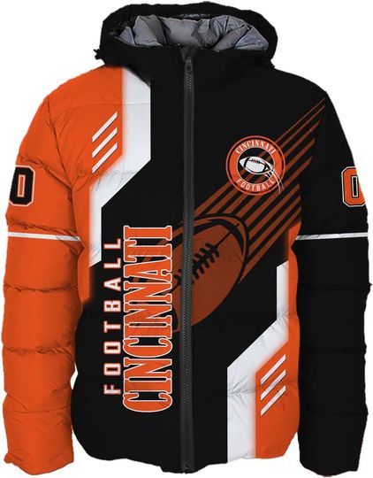 Discover Mens Football Comfort Colors Custom Name Number Lightweight Water-Resistant Down Jacket Puffer Coat S-5XL