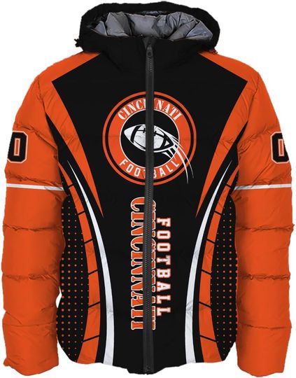 Discover Men Football Power Custom Name Number Logo Lightweight Water-Resistant Down Jacket Puffer Coat S-5XL