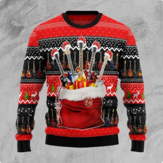 Discover Guitar Xmas Ugly Christmas Sweater