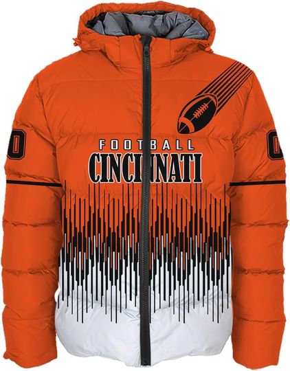 Discover Mens Football Comfort Colors Custom Name Number Lightweight Water-Resistant Down Jacket Puffer Coat S-5XL