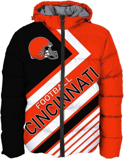 Discover Men Football Jacket Personalized Puffer Coat Down Jacket Any Name Number Plus Size Apparel Padded Jacket