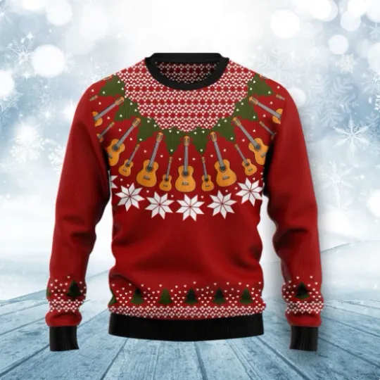 Discover Guitar Lover Ugly Christmas Sweater