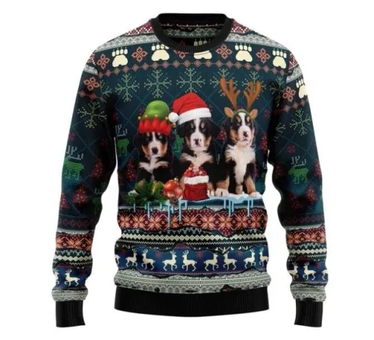 Cute Bernese Mountain Dog Christmas Ugly Christmas Sweater Gift For Christmas