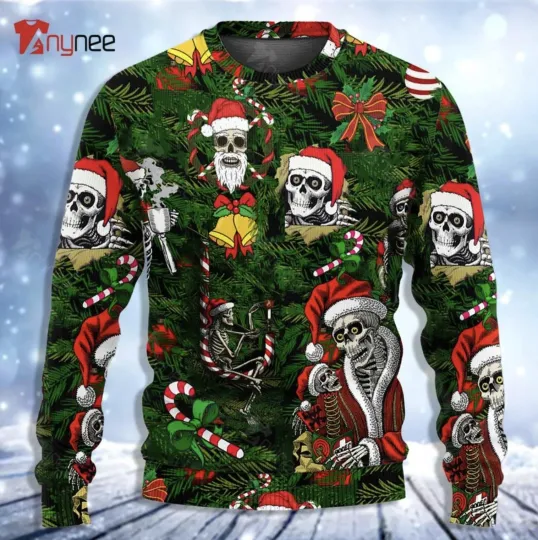 Skull Merry Xmas Happy Ugly Christmas Sweater Xmas Gift For Friends And Family