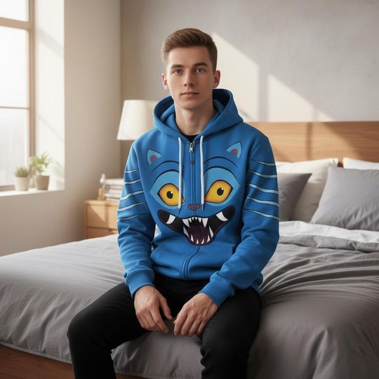 Discover Kpop Demon Hunters Halloween Hoodie, Derpy The Tiger Cosplay All-Over Print Tee, Demon Hunter Halloween Sweatshirt