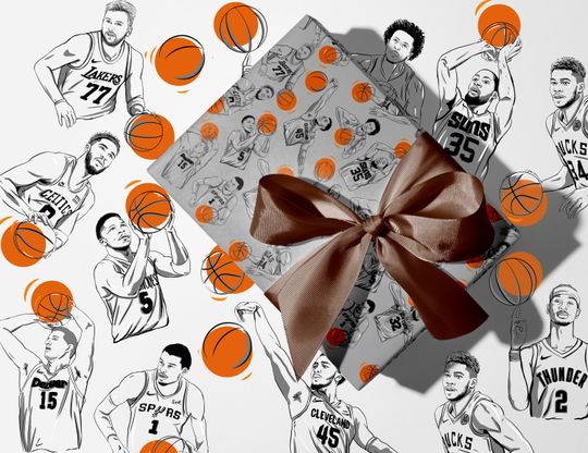 Discover All-Stars Wrapping Paper | Basketball Players Gift Wrap