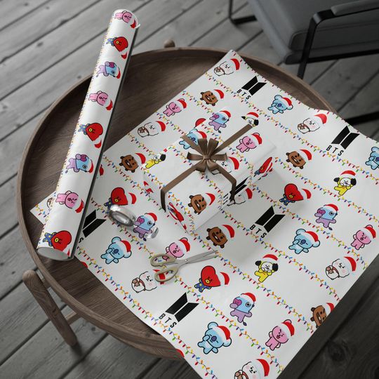 Christmas B T S Wrapping Paper - BTS Holiday Gift Wrap Roll, Kpop Fan Christmas, Gifts, Presents, Celebrations, army