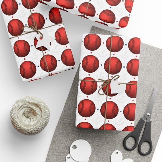 Discover Baseball-Themed Wrapping Paper, Unique Gift Wrap for Sports Lovers, Holiday Packaging, Birthday Celebrations, Special Occasions