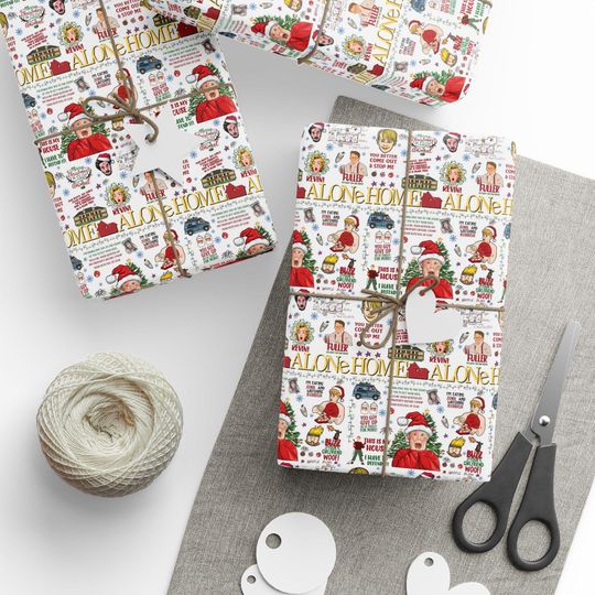 Home Alone Christmas Wrapping Paper Kevin Home Alone Gift Wrap Funny Xmas Movie Gift Wrap Home Alone Gift Home Alone Gift Wrap